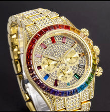 Load image into Gallery viewer, Iced Out Rainbow Watch