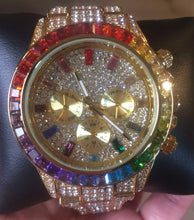 Load image into Gallery viewer, Iced Out Rainbow Watch